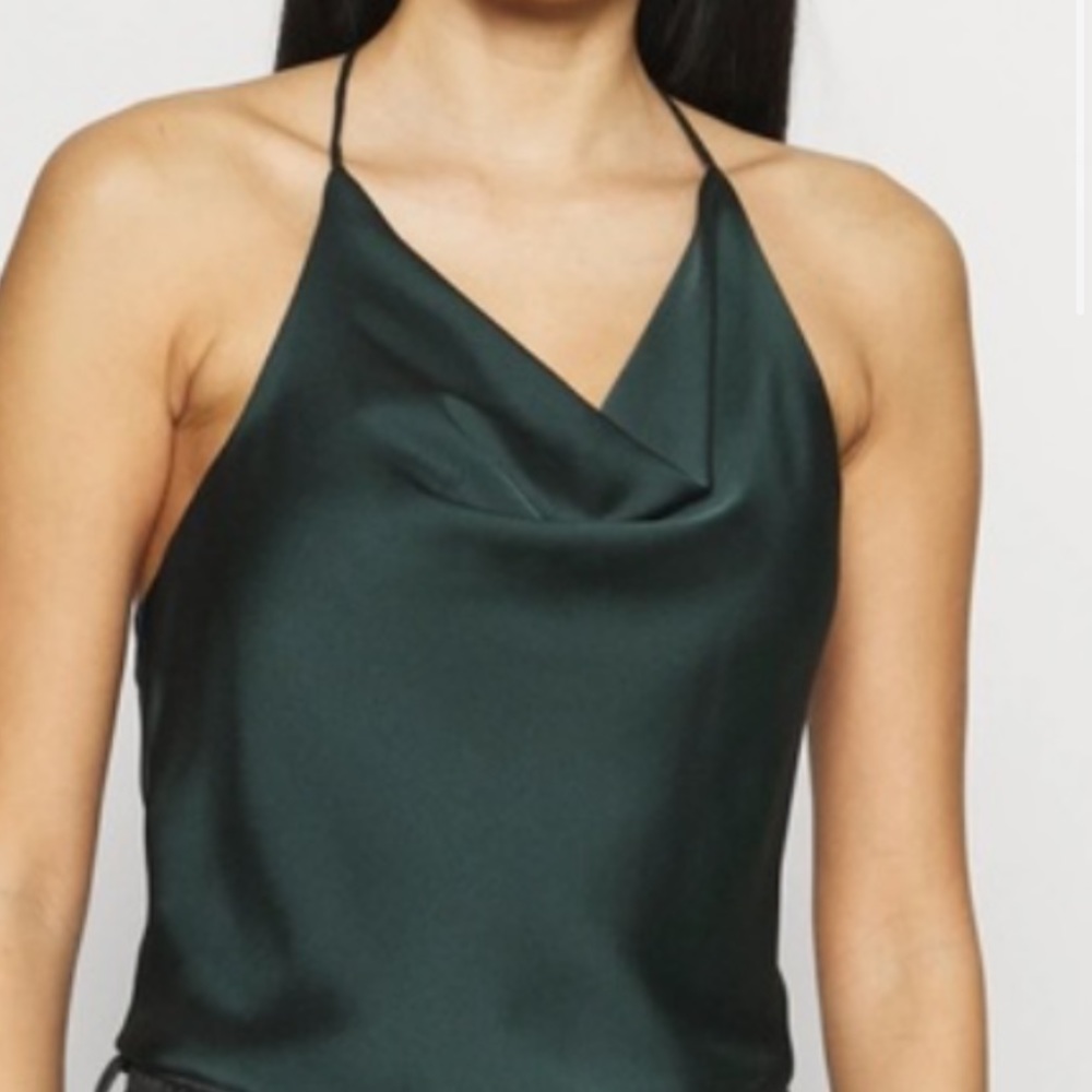 NWOT Satin Cowl Neck Bodysuit